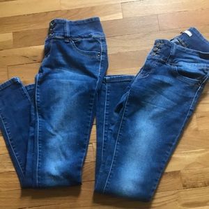 2 pair of YMI dark wash women’s skinny jeans